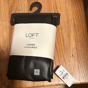 LOFT Coated Black Leggings